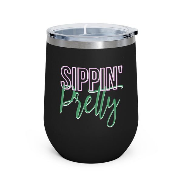 Sippin Pretty Insulated Wine Tumbler - Black
