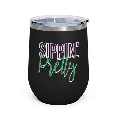 Sippin Pretty Insulated Wine Tumbler - Black