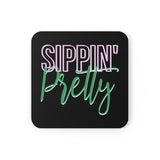 Sippin' Pretty Coaster Set - Black