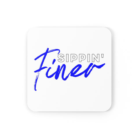 Sippin' Finer Coaster Set - White