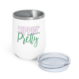 Sippin Pretty Insulated Wine Tumbler - White