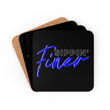 Sippin' Finer Coaster Set - Black
