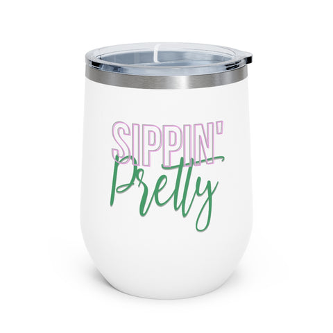 Sippin Pretty Insulated Wine Tumbler - White