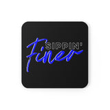 Sippin' Finer Coaster Set - Black