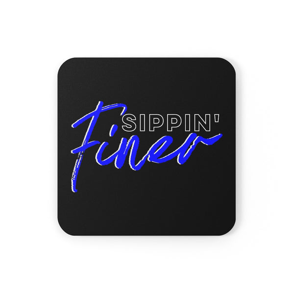 Sippin' Finer Coaster Set - Black