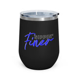 Sippin' Finer 12oz Insulated Wine Tumbler - Black
