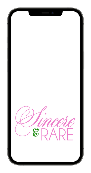 Sincere & Rare (White) Phone Wallpaper